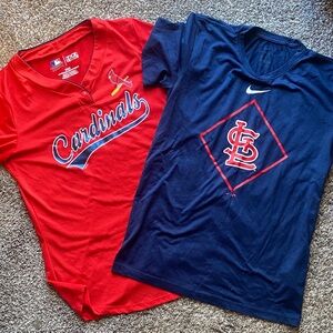 St. Louis Cardinals Red and Navy tshirts